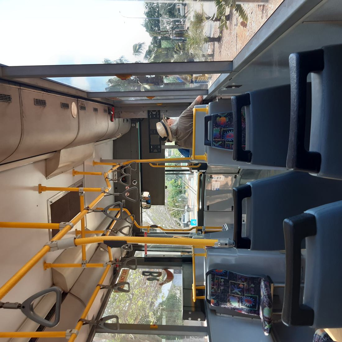 The interior of a bus in Broome, Western Australia